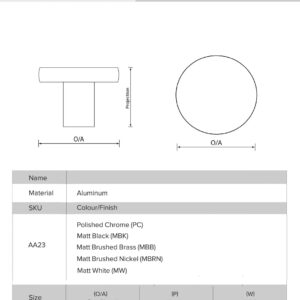 Kitchen Drawer Flat Knobs
