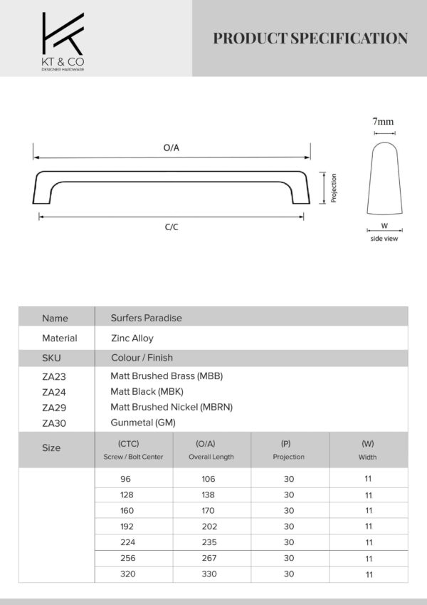 Surfers Paradise Contemporary Bar Handles - Image 2