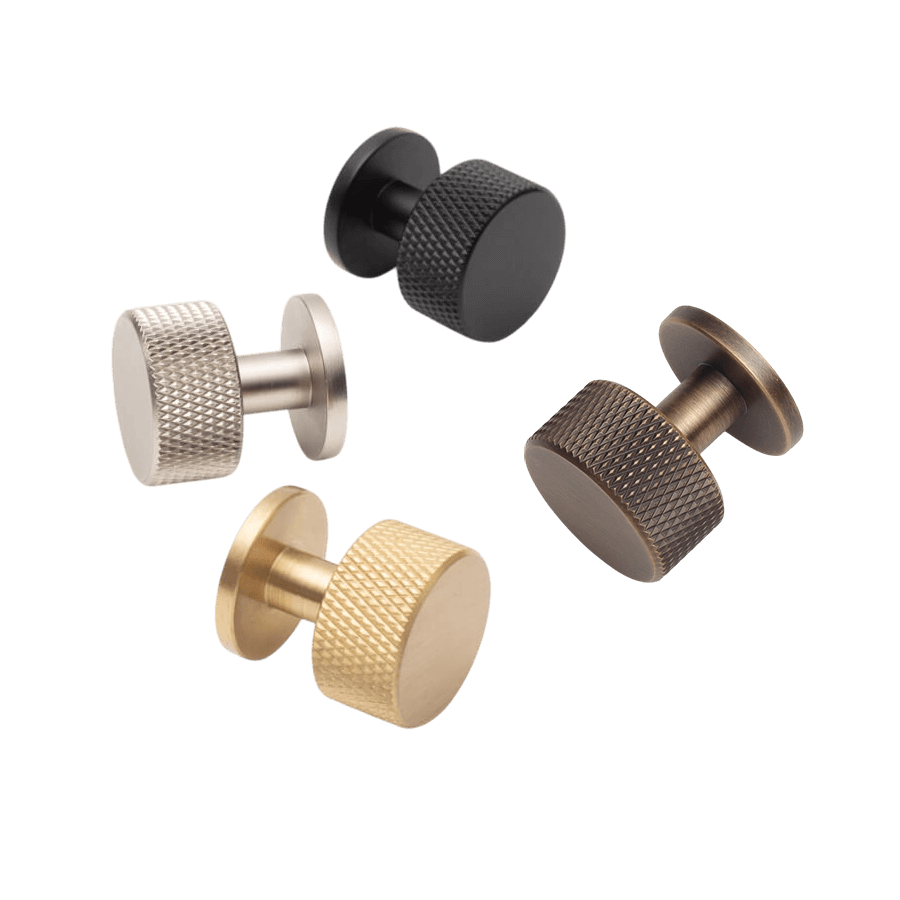 Solid Brass Knurled Kitchen Drawer Knobs