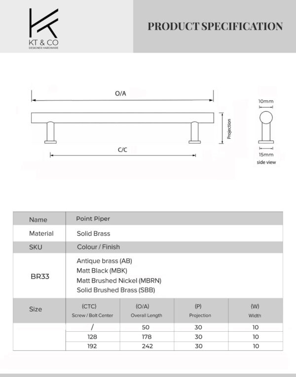 Brass kitchen drawer handles Point Piper - Image 8